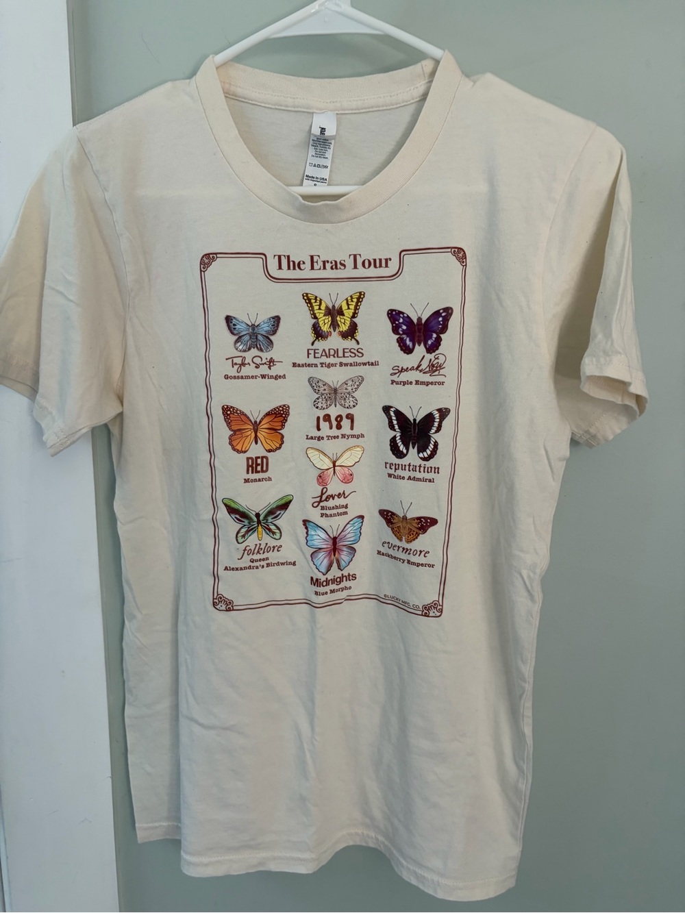 Taylor Swift The Eras Tour Butterfly Graphic Tee - Cream size S